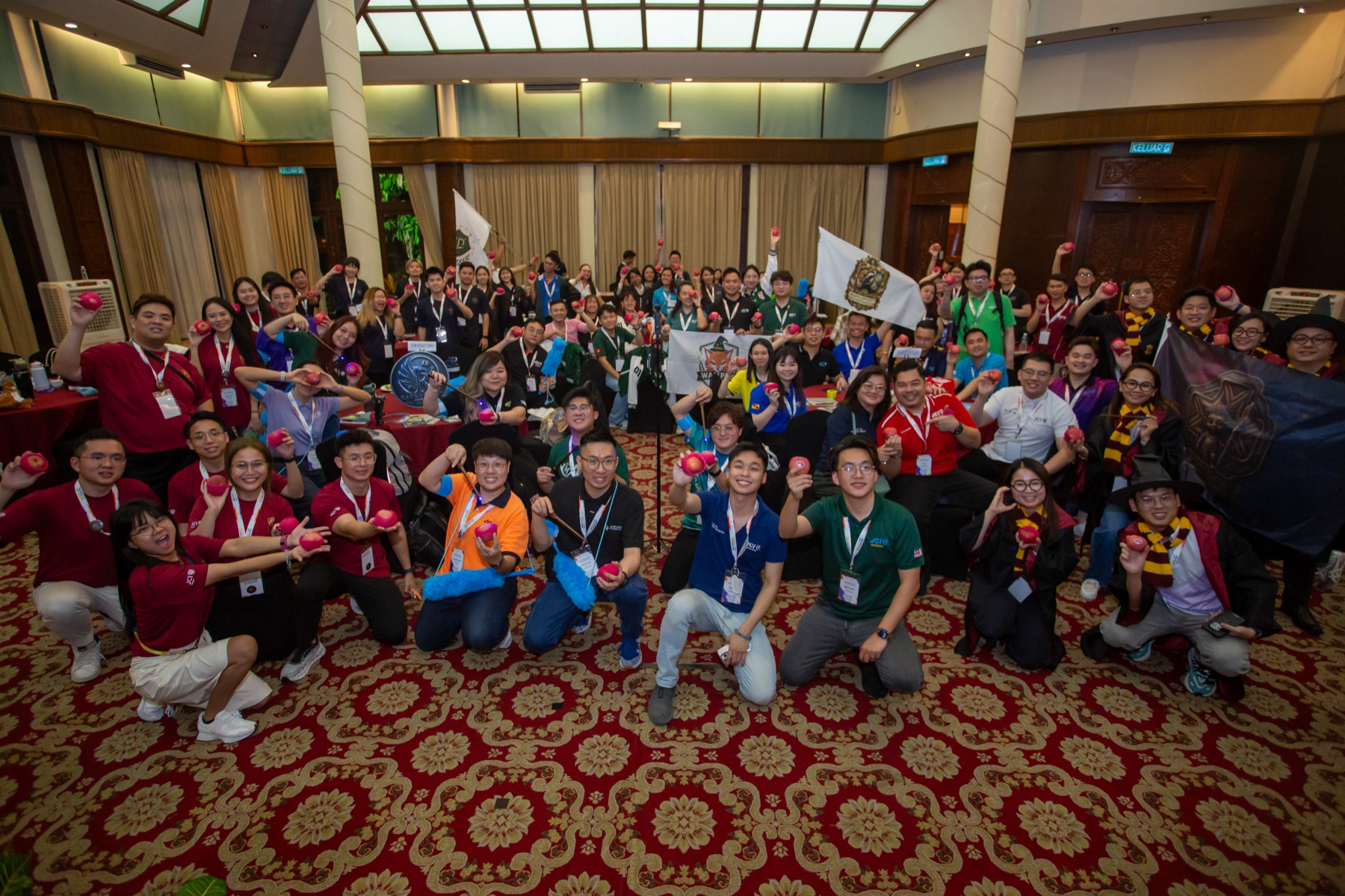 Academians celebrating together at the close of Day One