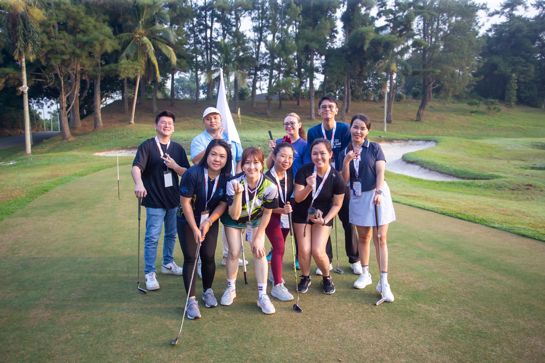 Academians posing together on the golf green