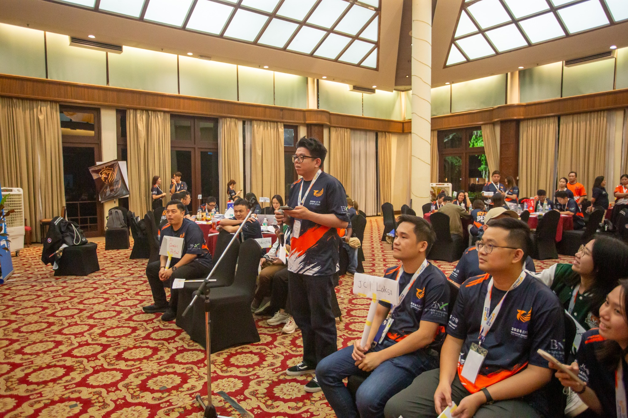 Participant speaking during a session