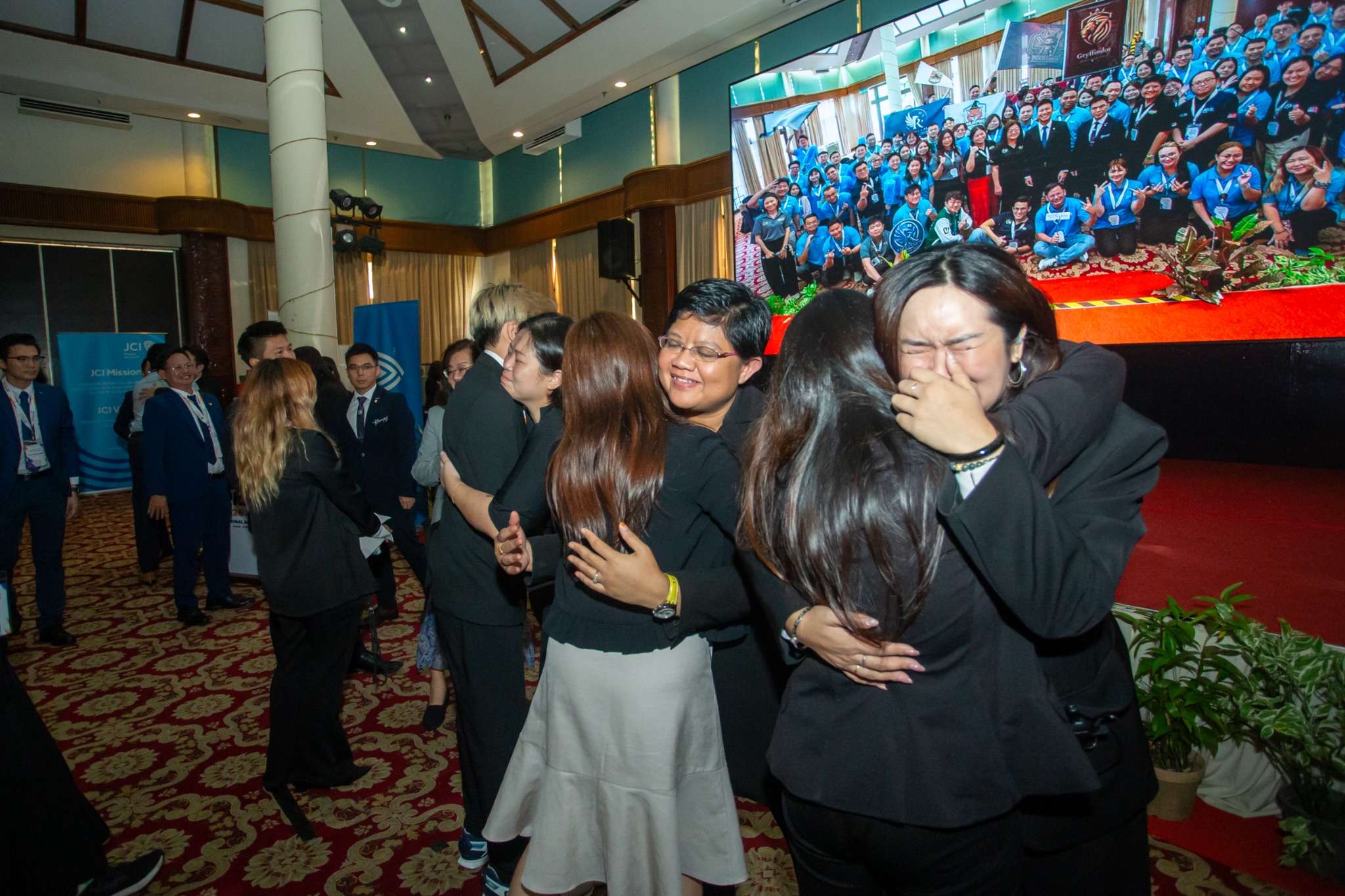 Participants embracing