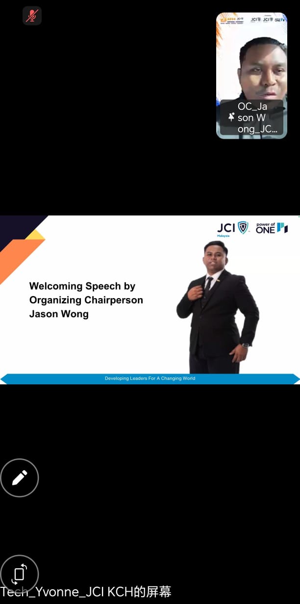 Organizing Chairperson Jason Wong delivering a welcome speech online