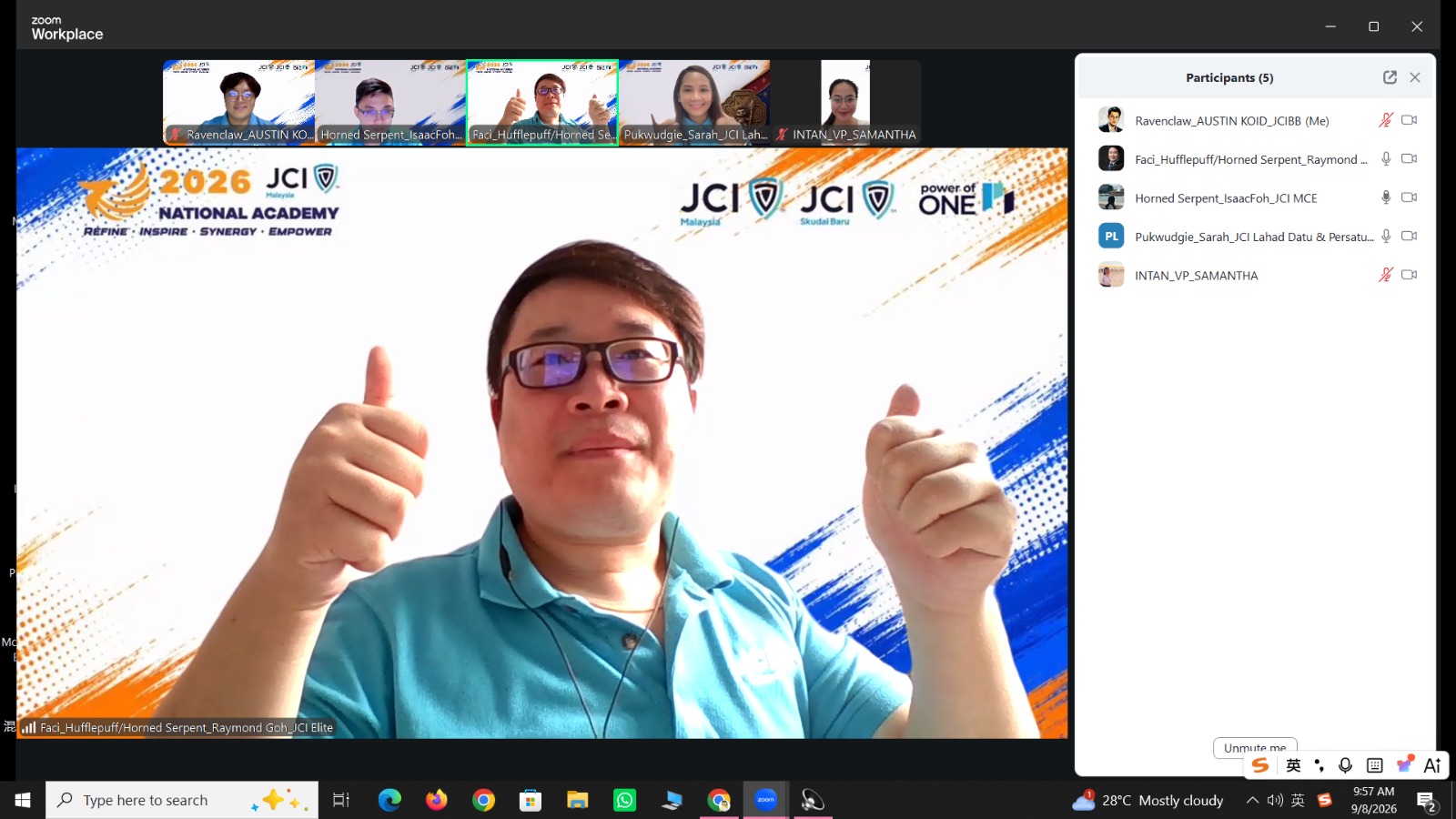 Facilitator Raymond Goh during the online Pre-Academy